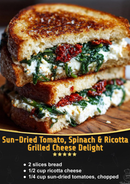 Sun-Dried Tomato, Spinach & Ricotta Grilled Cheese Delight Screenshot 2025-08-26 172421