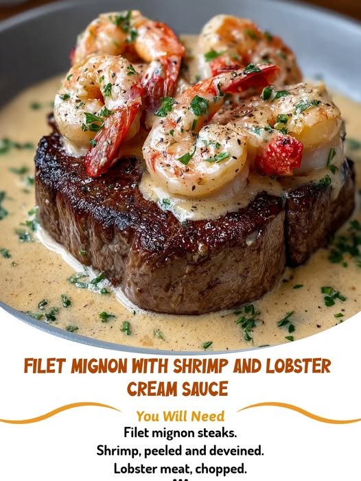 🥩🦞 Filet Mignon with Shrimp & Lobster Cream Sauce 551097920_122265410984066921_661873170592190885_n