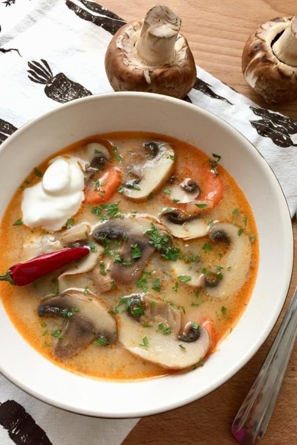 Hungarian mushroom sop (Magyaros gombaleves)๐ญ๐บ. 80f0911b129ee49f737f33074446d666