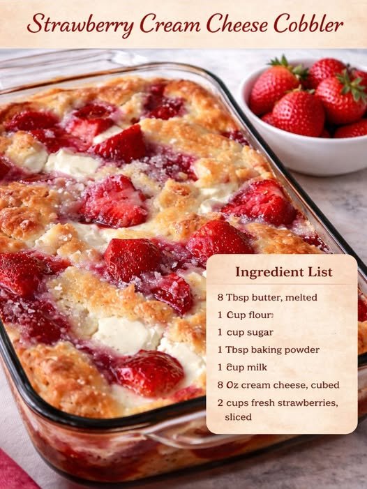 🍓 Strawberry Cream Cheese Cobbler 608204566_122288628482024401_7663086649810533997_n