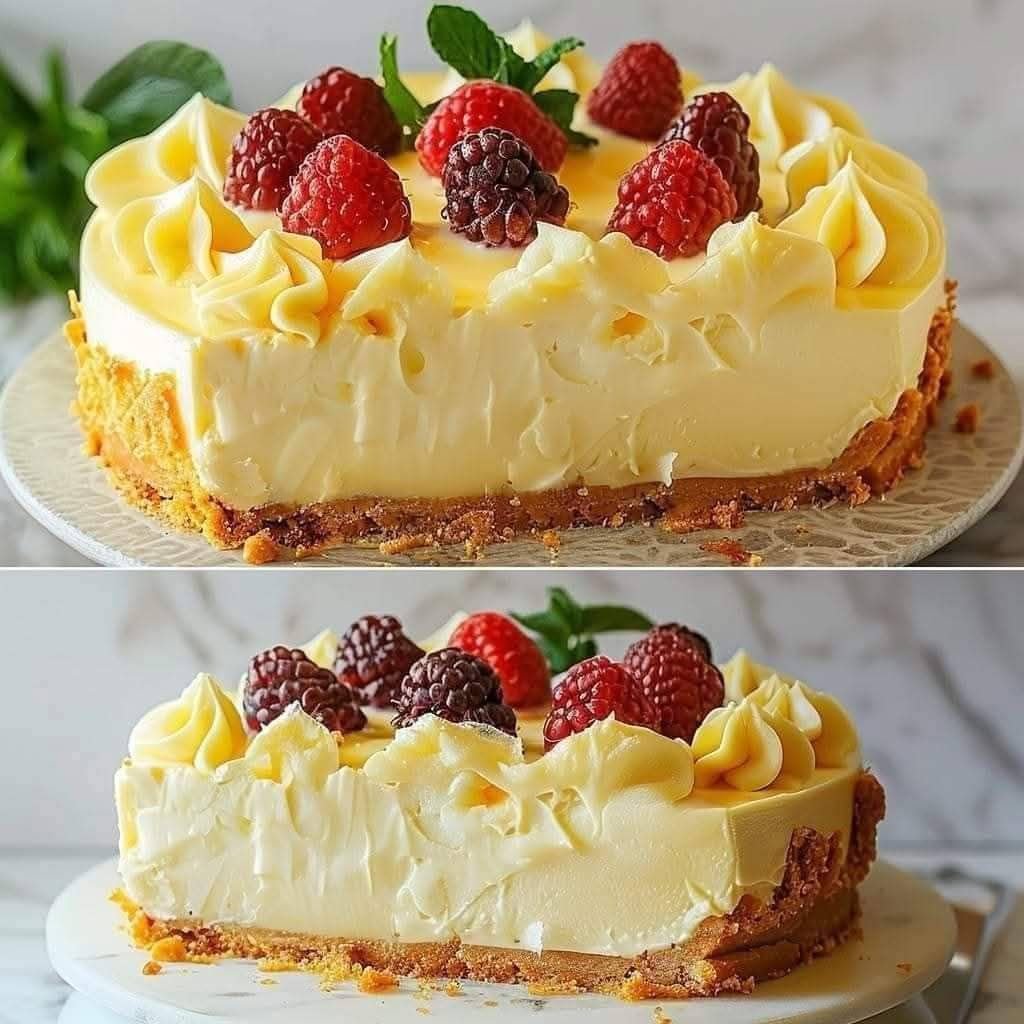 ๐ฐ Elegant White Chocolate Raspberry Cheesecake 615429246_901109465613338_3794681932736696126_n